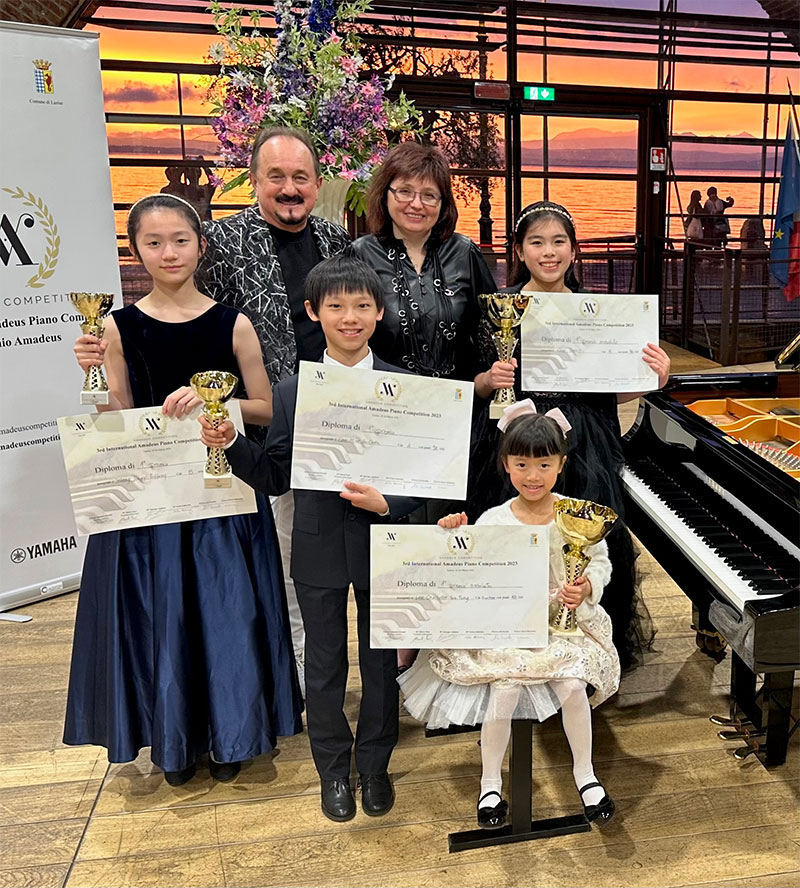 Our student won Four 1st places at Amadeus International Piano Competition, Italy 2023